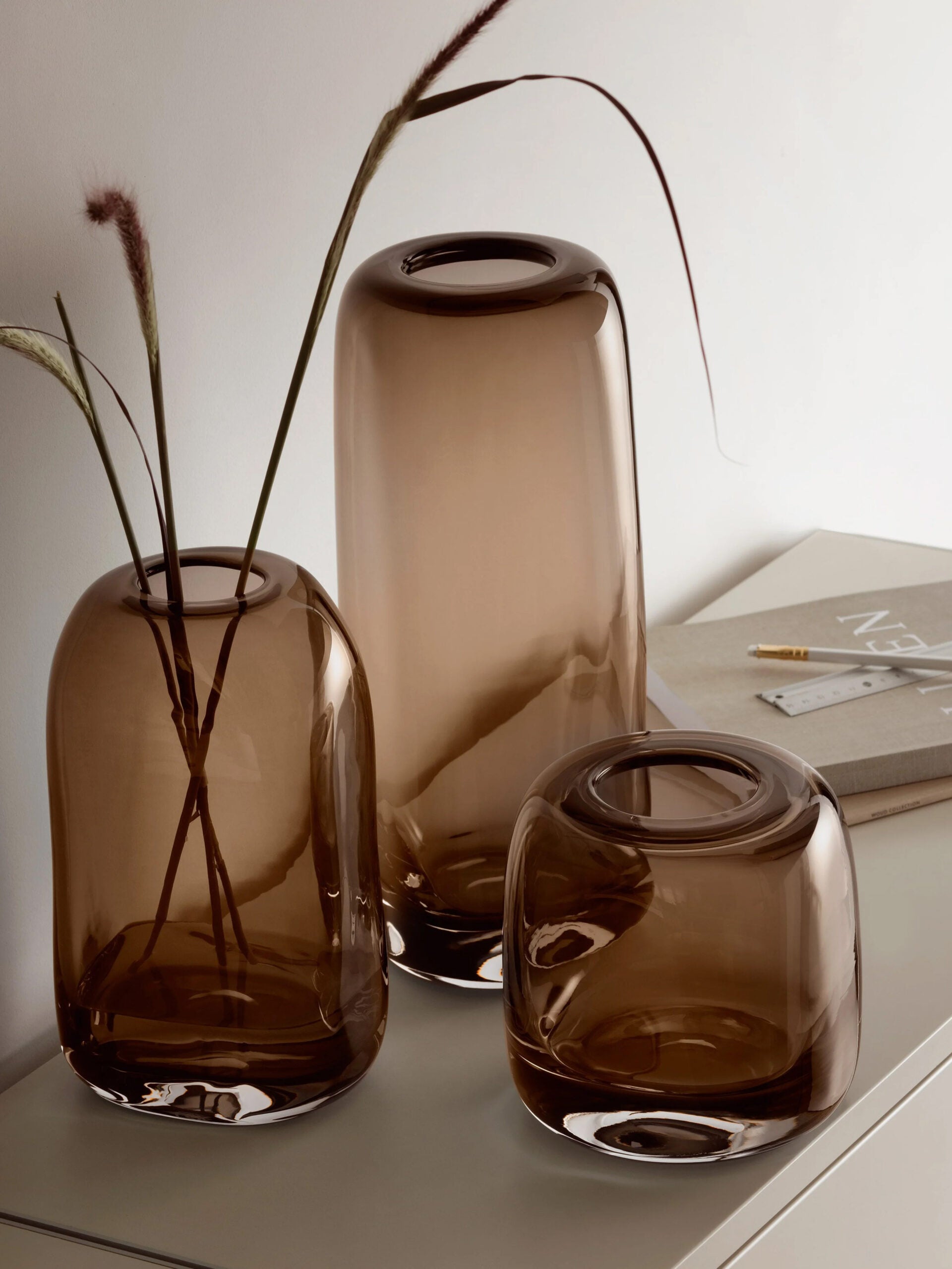 Melt Vase H24cm Mushroom Brown