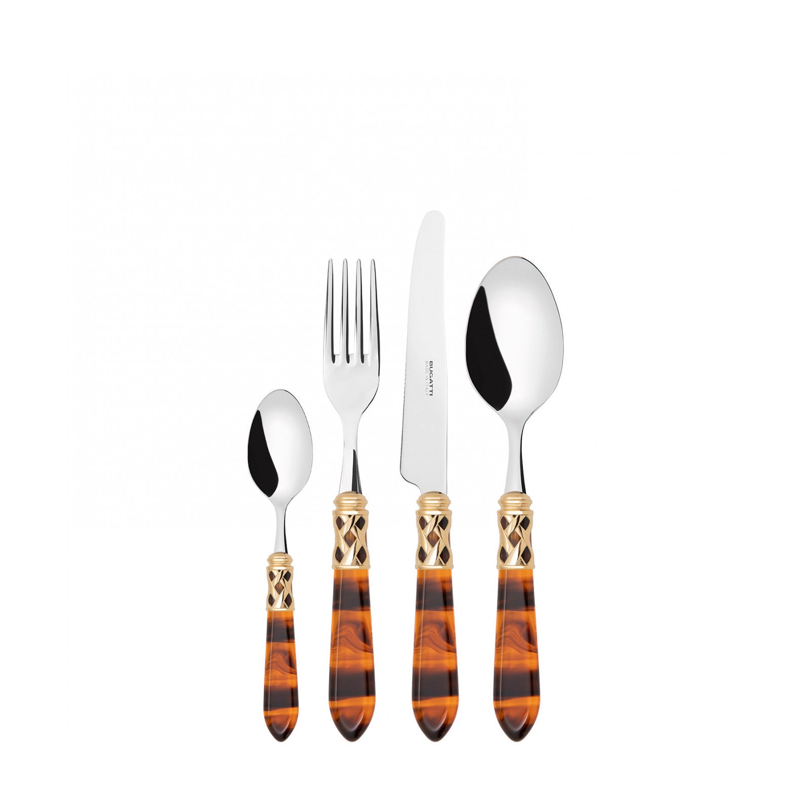 24PCS CUTLERY SET - 18/10 - GOLD TORTISE SHELL HANDLE