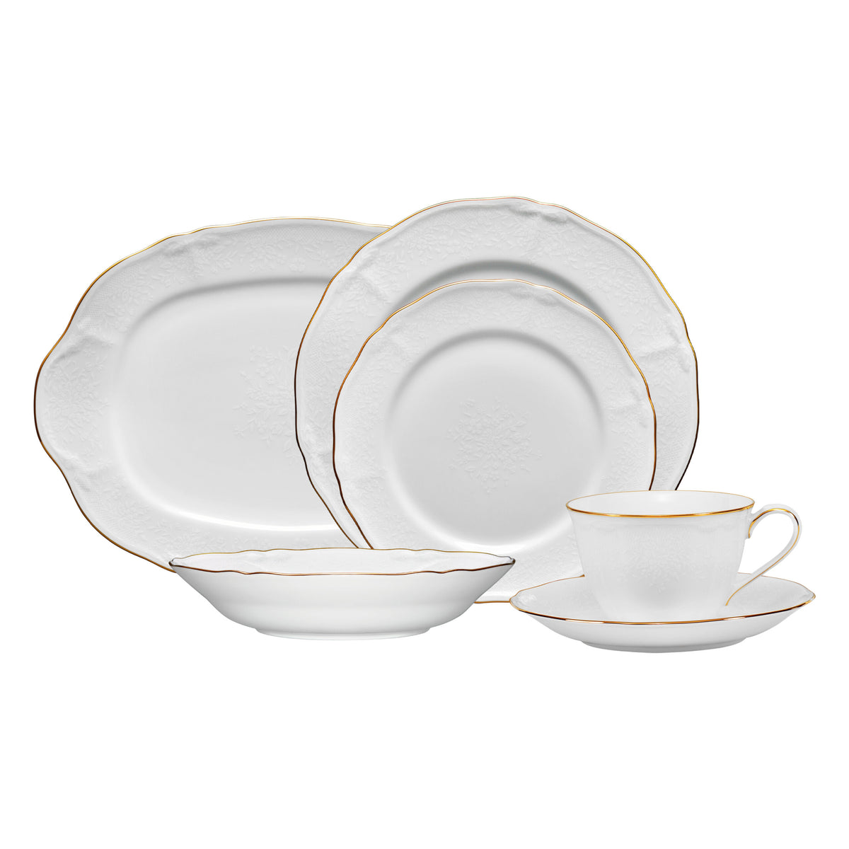 Noritake 33Pcs Dinner Set with Teapot for 6 Person - Princess Bouquet