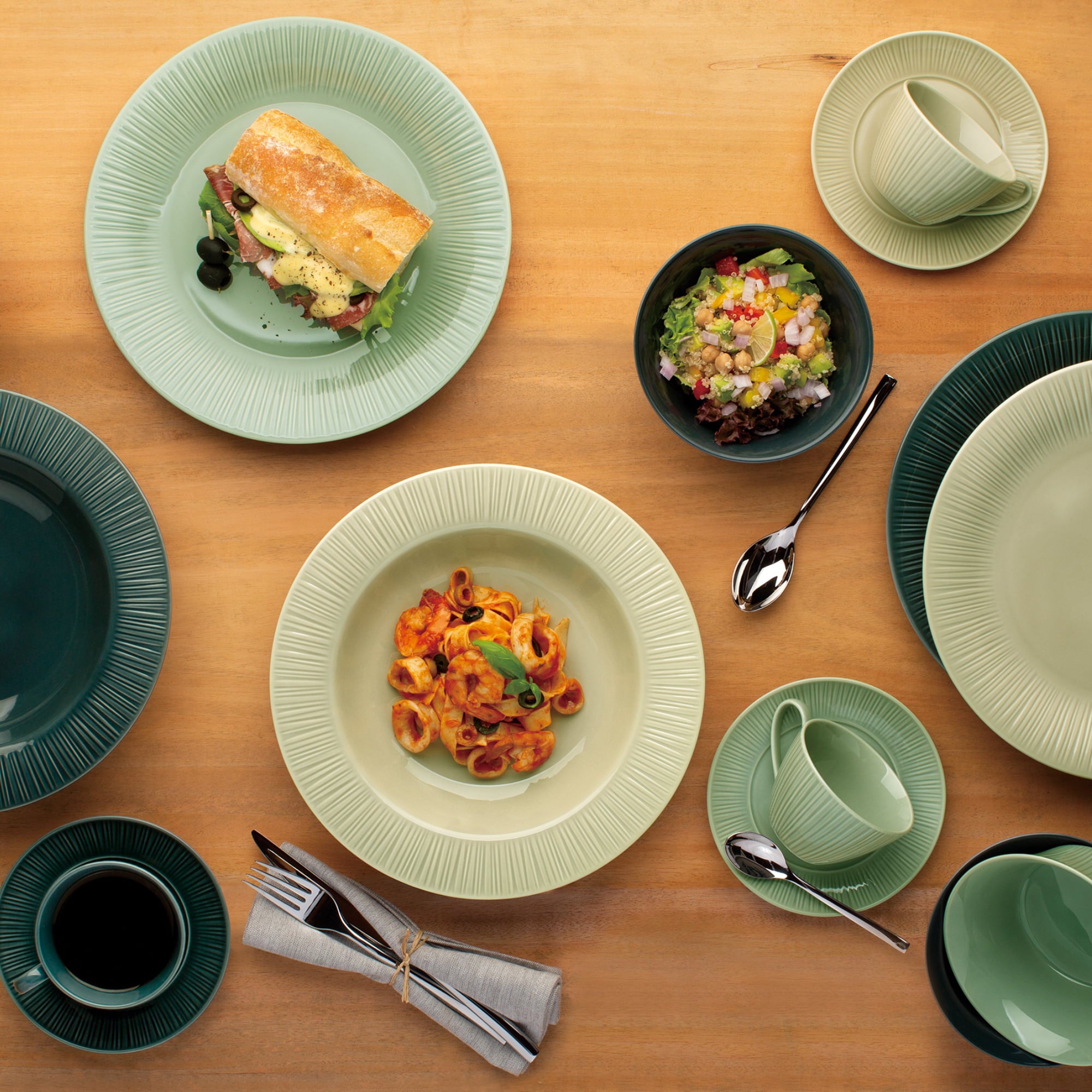 Noritake Oval Platter 37.0Cm-Conifere Teal