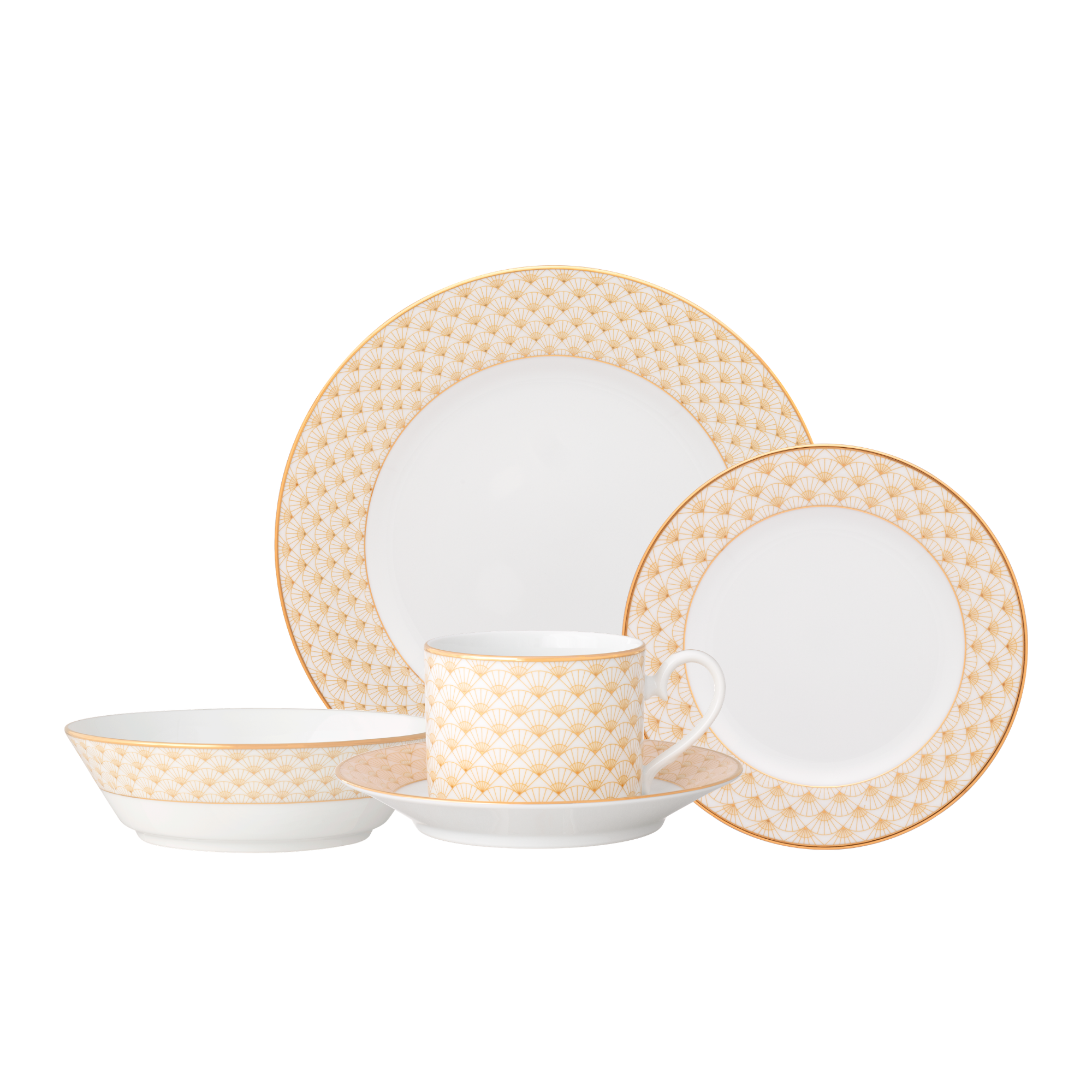Noritake 20Pcs Dinner Set for 4 Person with Salad Plate - Trocadero Gold