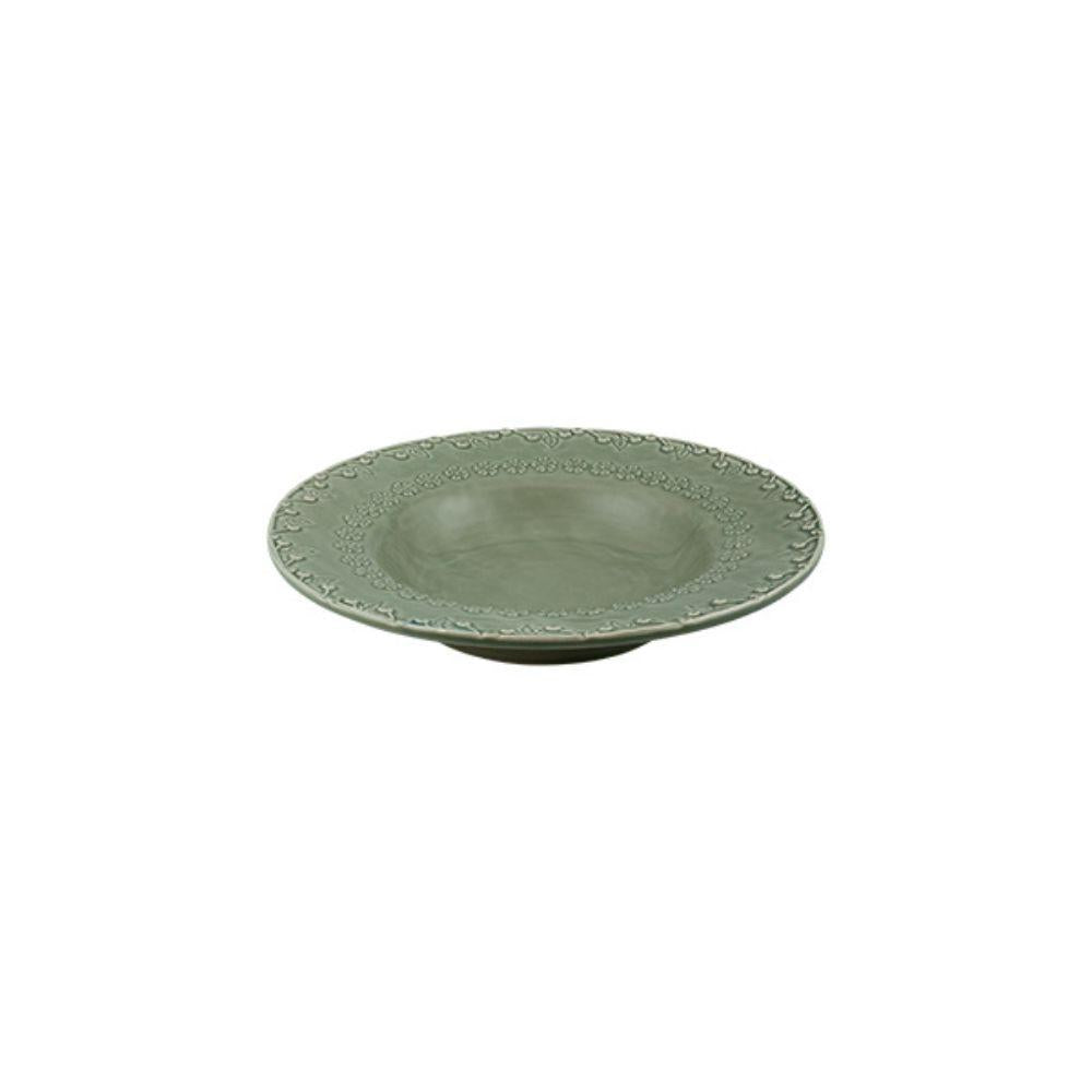 Bordallo Pinheiro Soup Plate 24.5cm - Flora Cinza