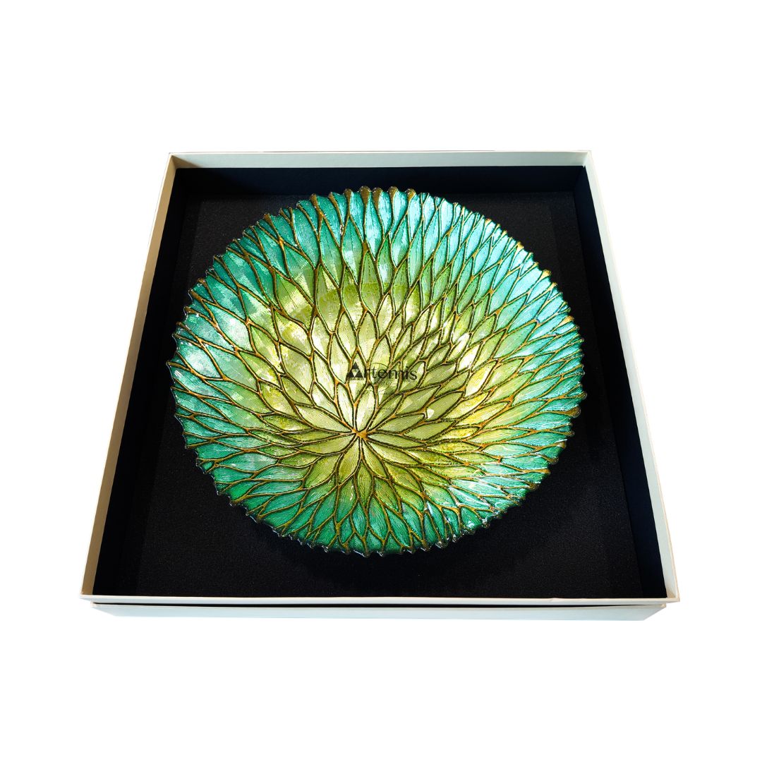 Centerpiece 40CM Amazon Centre Green/Border Natural Blue