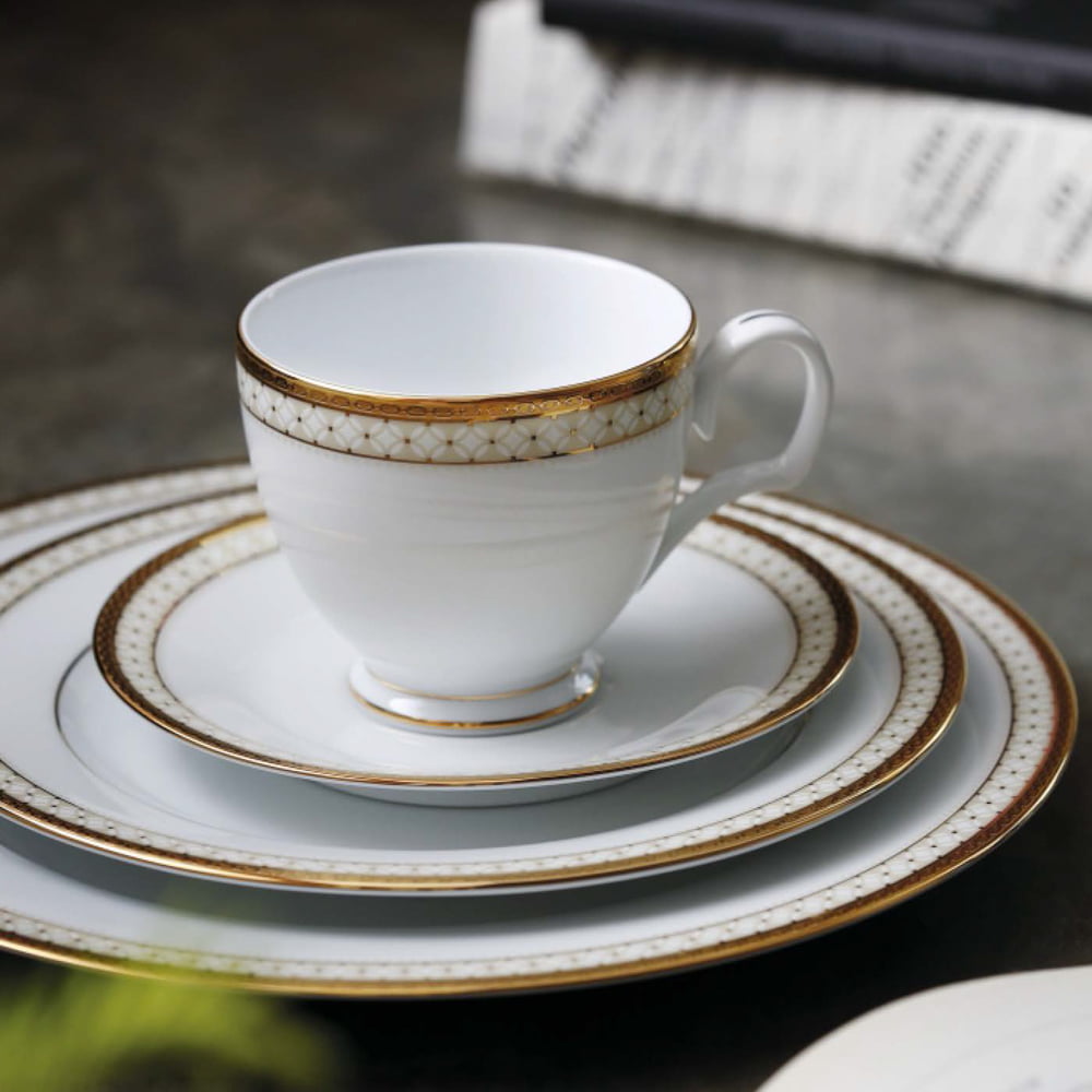 Noritake 33Pcs Dinner Set with Teapot for 6 Person - Rochester Gold