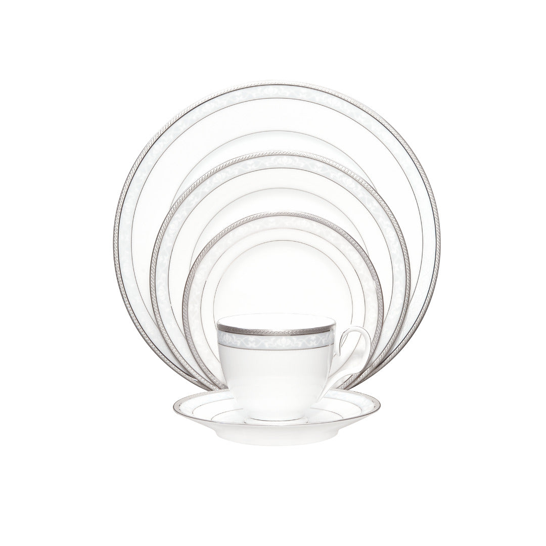 Noritake 96Pcs Dinner & Tea Set For 12 Persons - Hampshire Platinum
