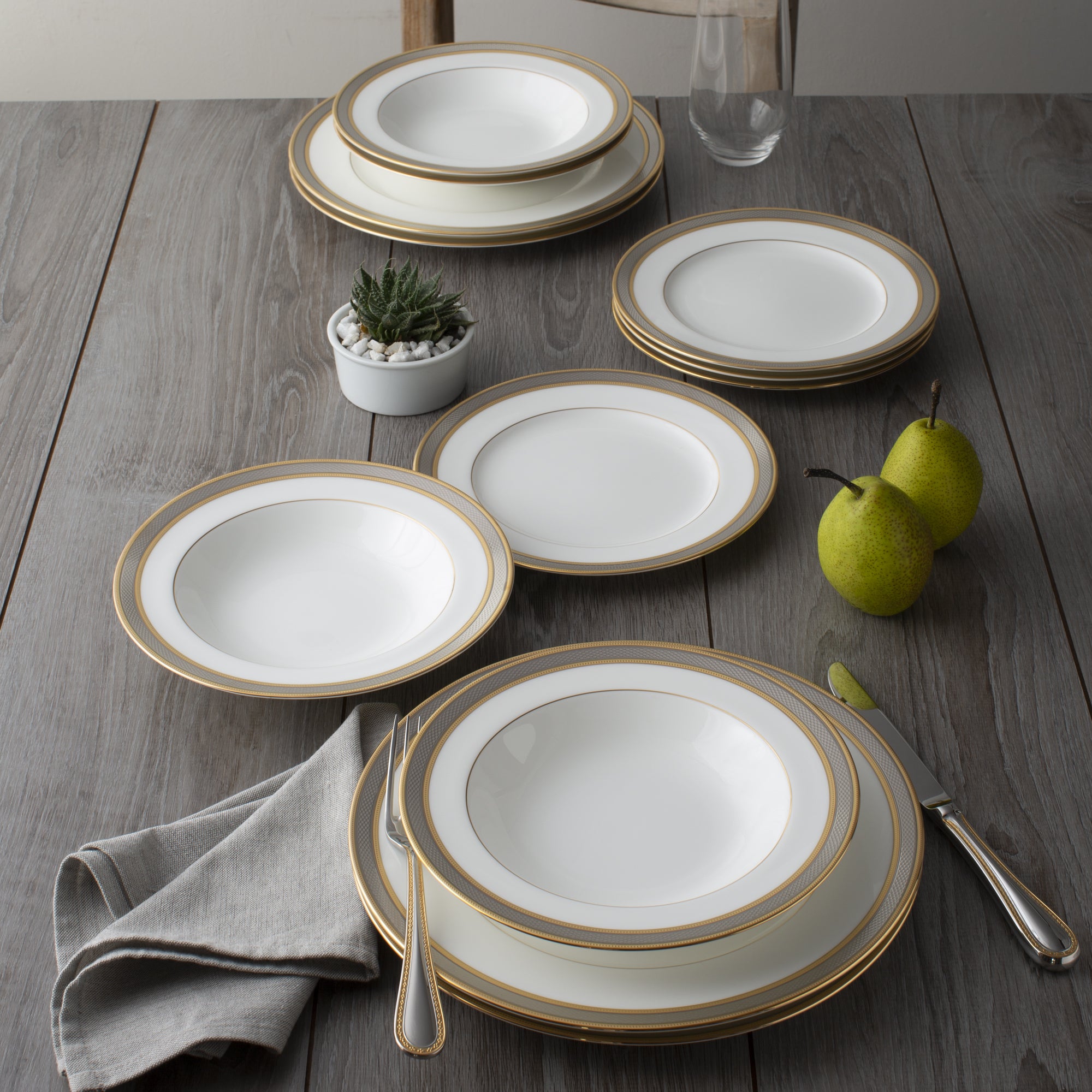 Noritake 47Pcs Dinner & Tea Set for 8 Person – Brilliance