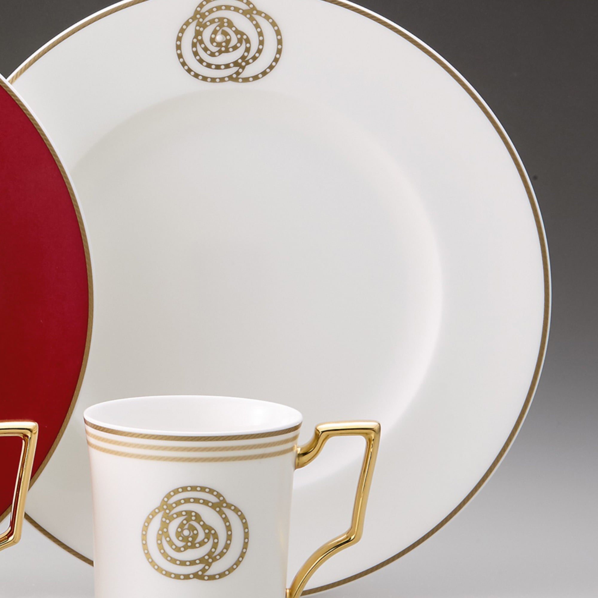 Noritake 5Pcs Couple Breakfast Set- Aidan Gold & Red