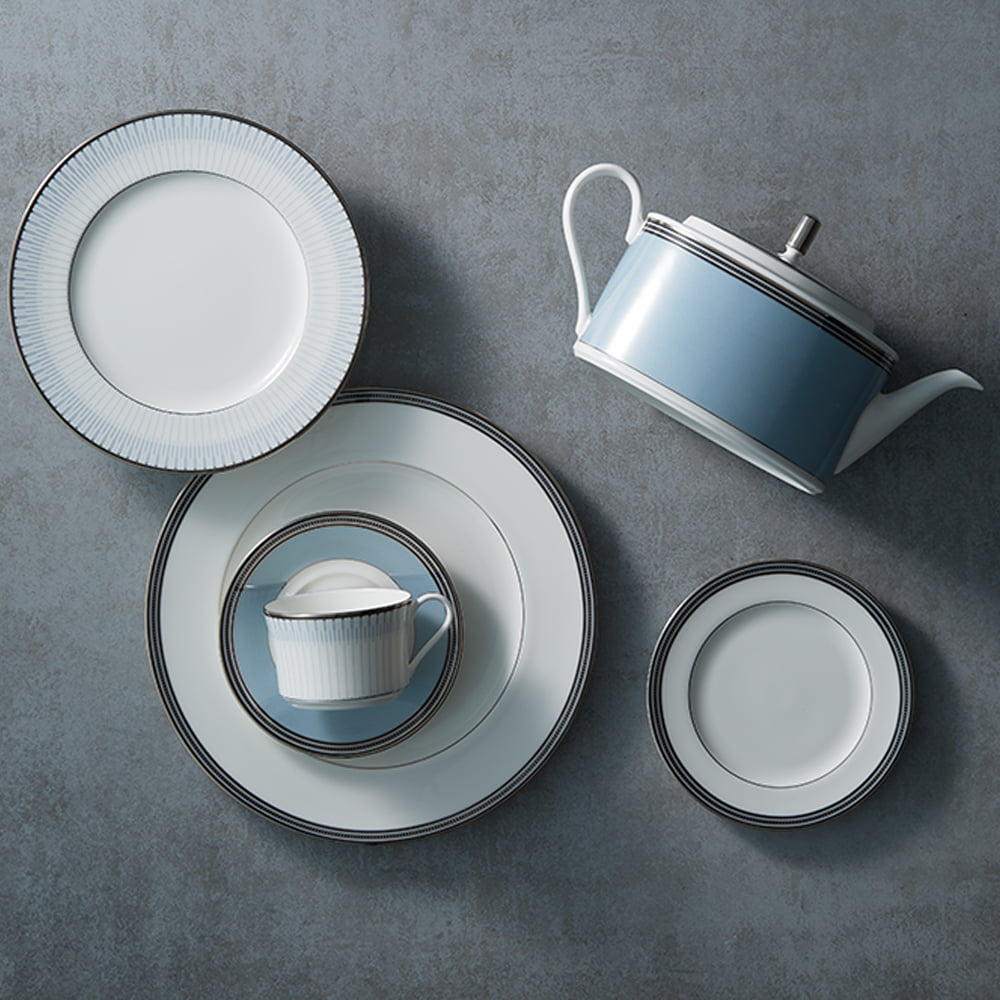 Noritake 47Pcs Dinner & Tea Set for 8 Person - Bogart Platinum