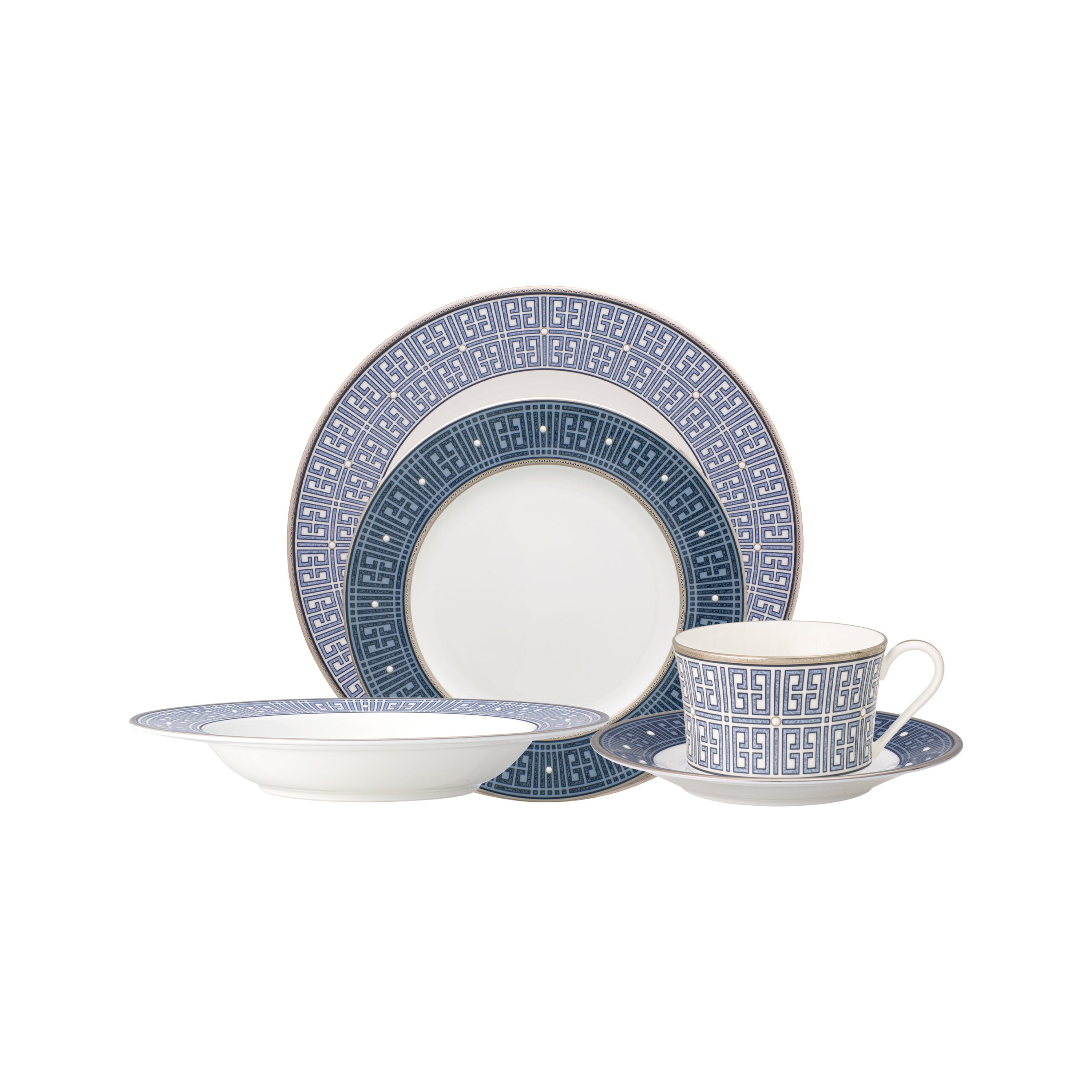 Noritake 47Pcs Dinner & Tea Set for 8 Person - Infinity Blue
