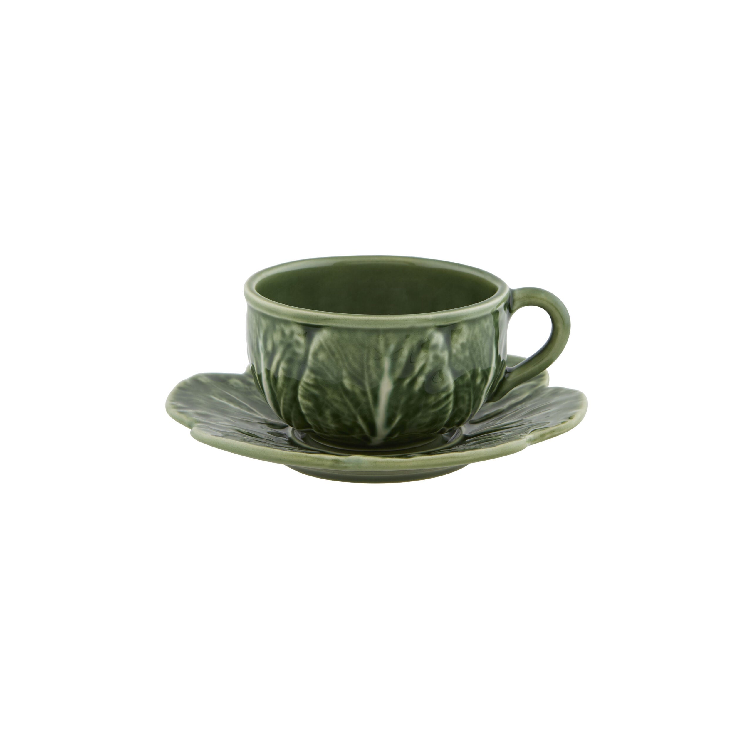 Bordallo Pinheiro Tea Cup & Saucer - Natural Cabbage