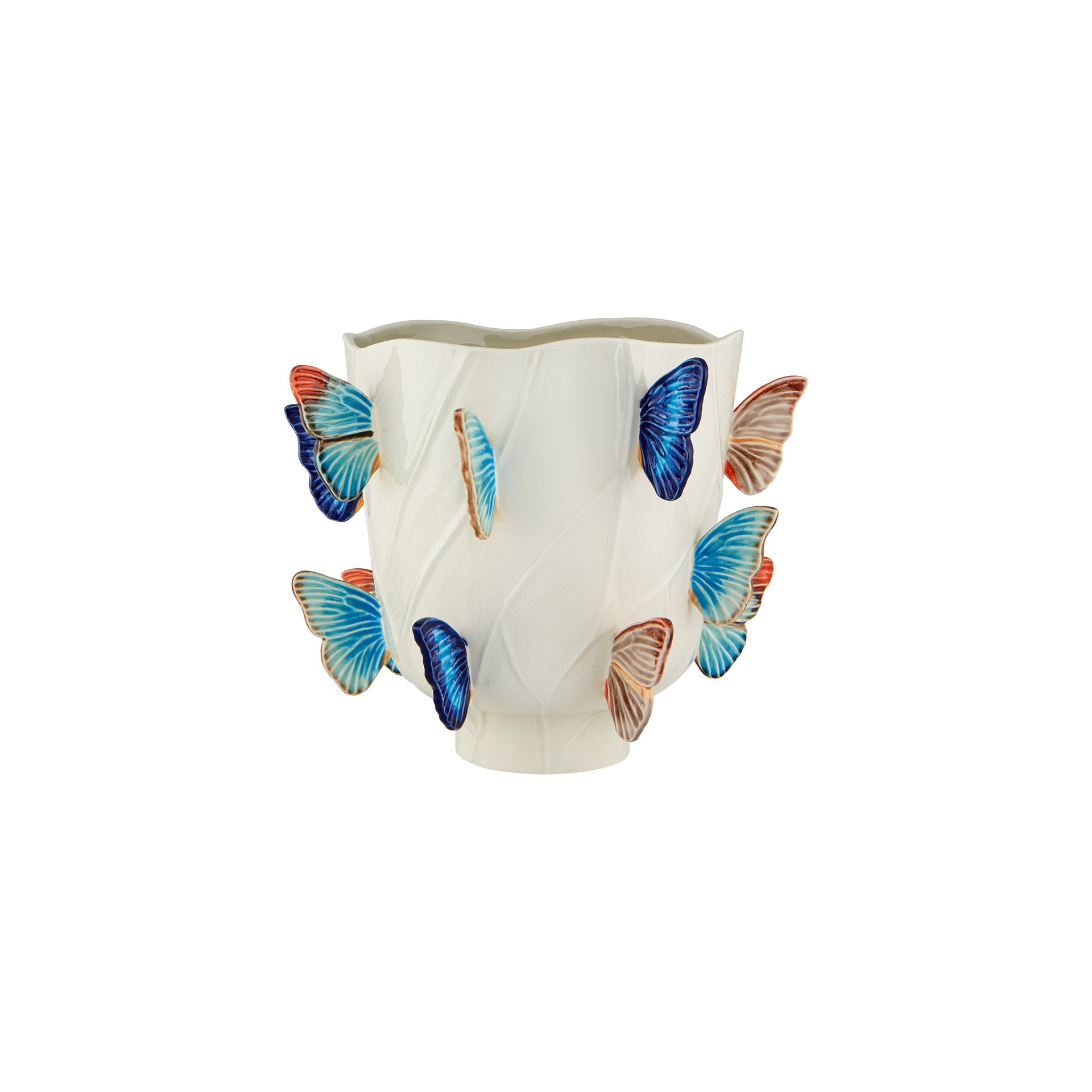 Bordallo Pinheiro Large Vase 29.5cm - Cloudy Butterflies