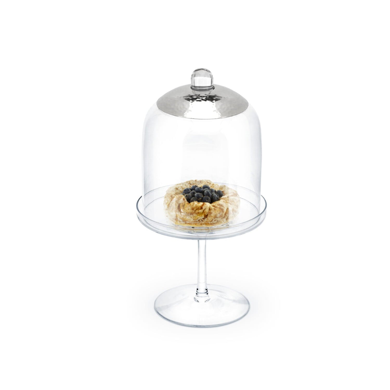 Chinelli High Cake Stand With Dome - Campana - Platinum