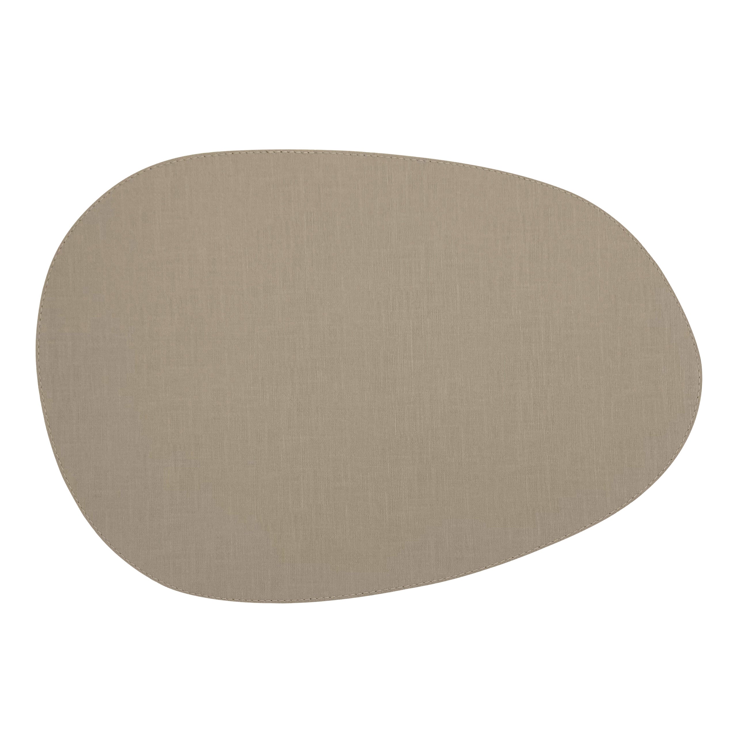 Artemis 2 Colors Placemat Stone Shape - Natural Linen Olive & Anthrazit