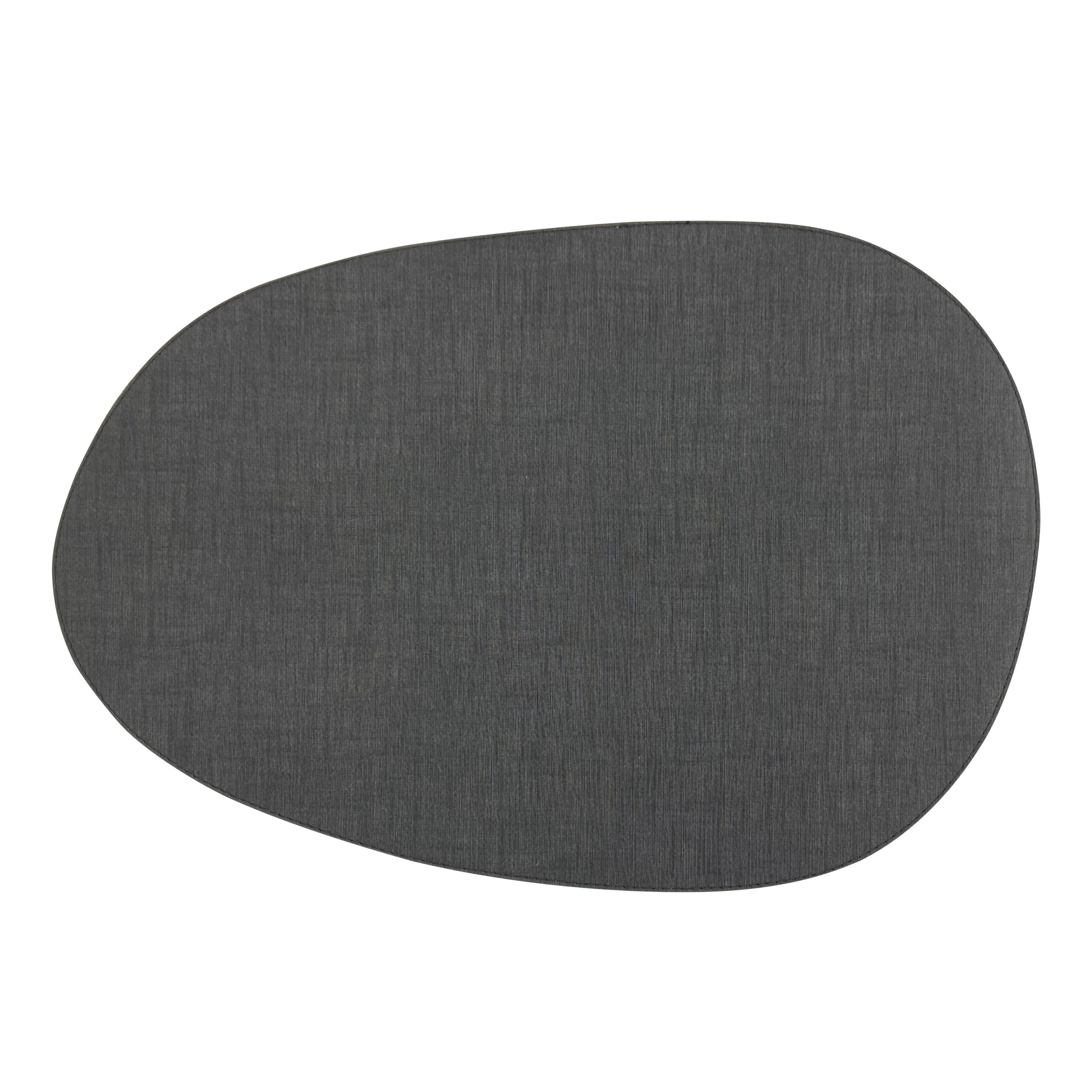 Artemis 2 Colors Placemat Stone Shape - Natural Linen Olive & Anthrazit