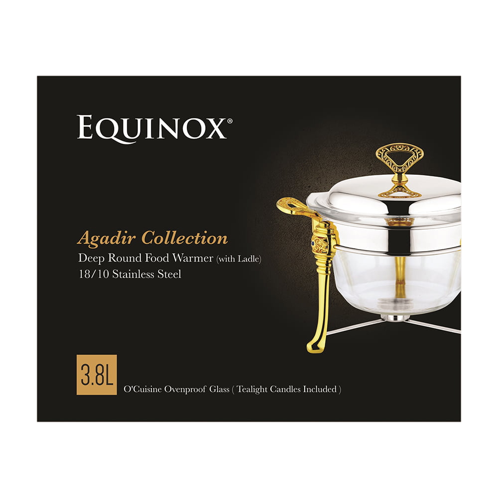 Equinox Stainless Steel Deep Round Food Warmer 3.8L