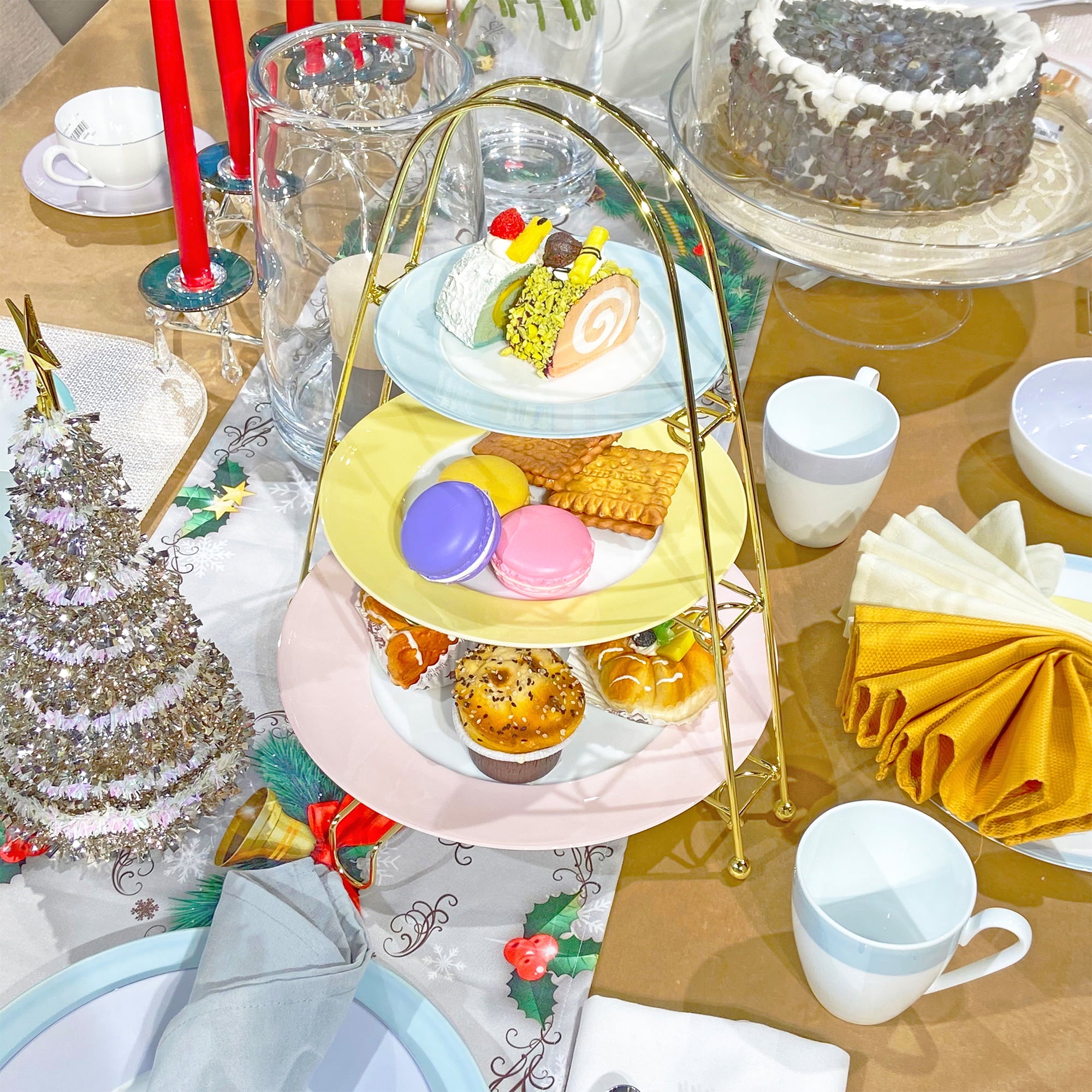 Equinox 3 Tier Cake Stand - Gold Plated