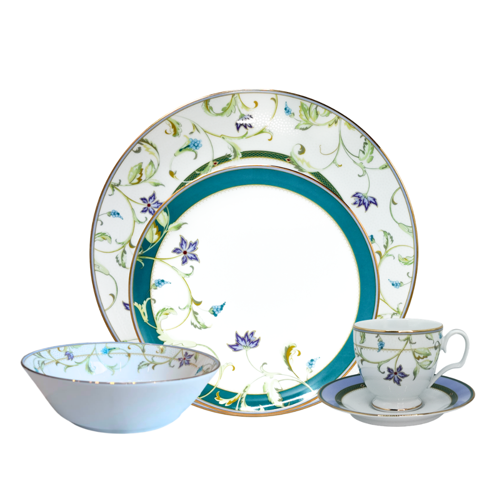 Noritake 20Pcs Dinner & Tea Set for 4 Person - Elysian Waltz