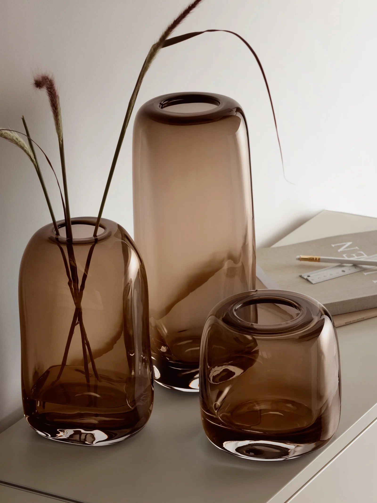 Melt Vase H15cm Mushroom Brown