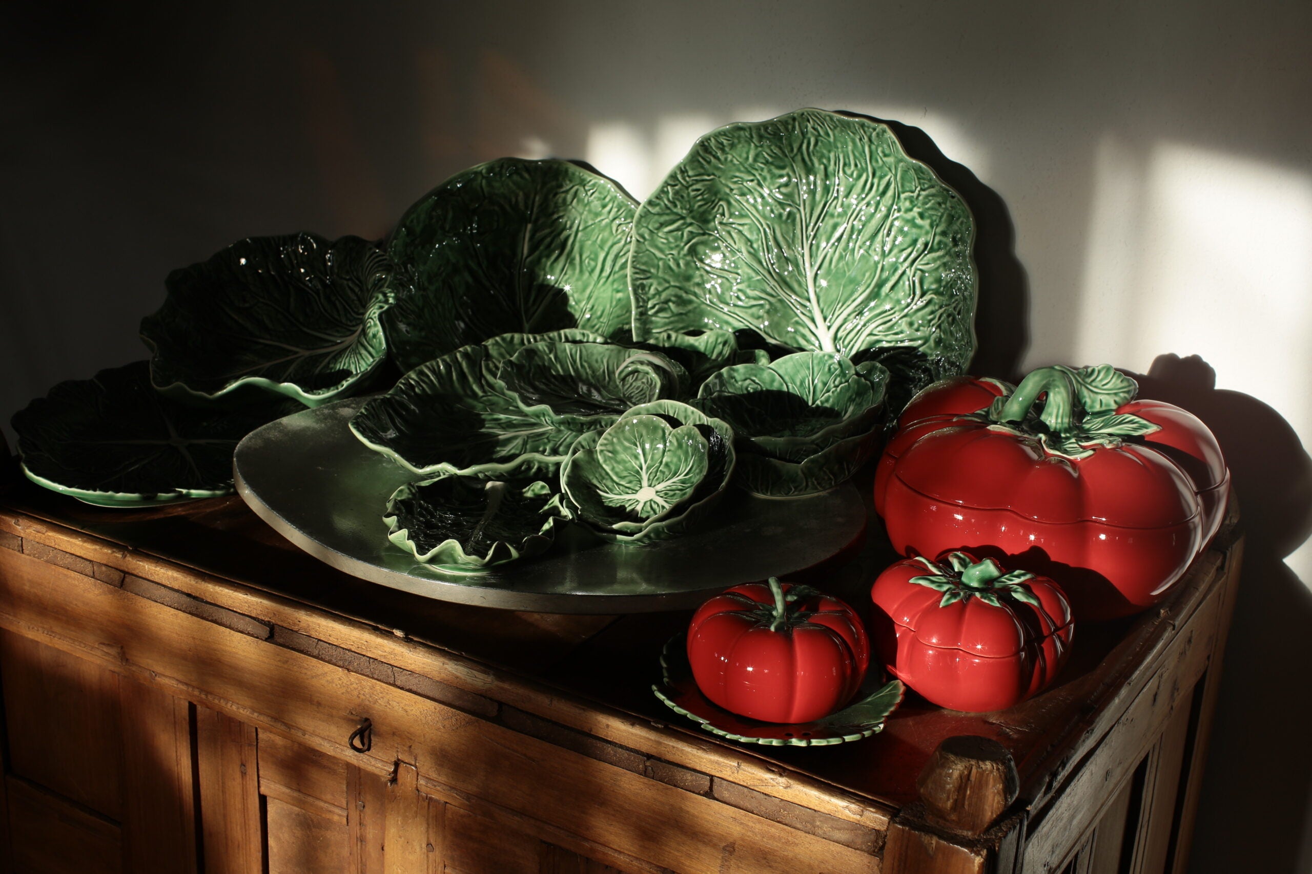 Bordallo Pinheiro Tea Cup & Saucer - Natural Cabbage