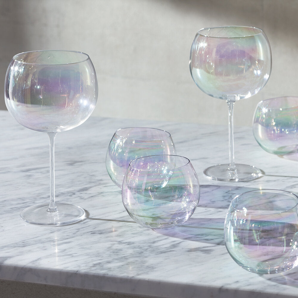 LSA International 4Pcs Set Bubble Rocking Tumbler 350ML Pearl