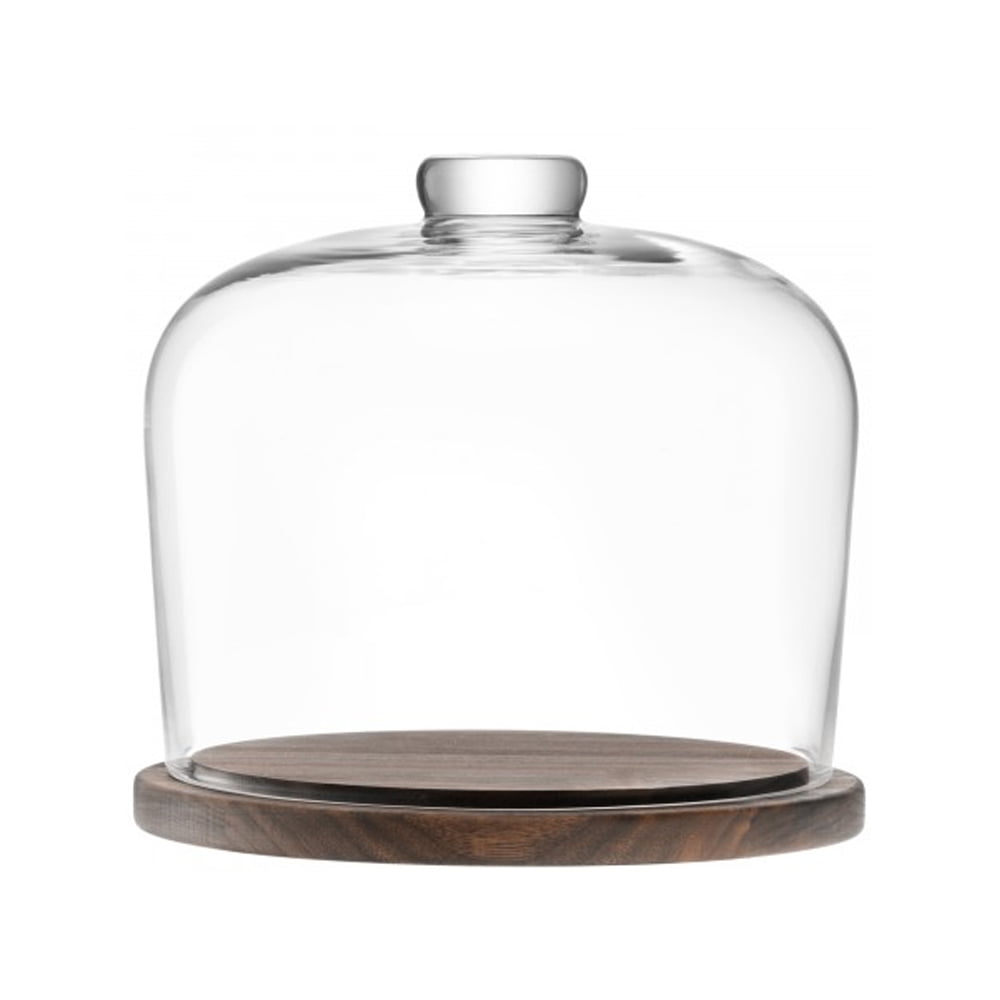 CITY DOME & WALNUT BASE Ø22CM CLEAR