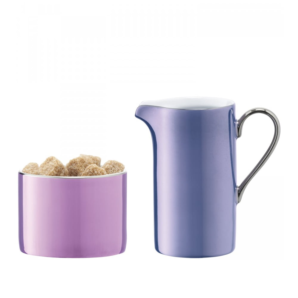 POLKA CREAMER 250ML & SUGAR BOWL 9CM SET PASTEL ASSORTED
