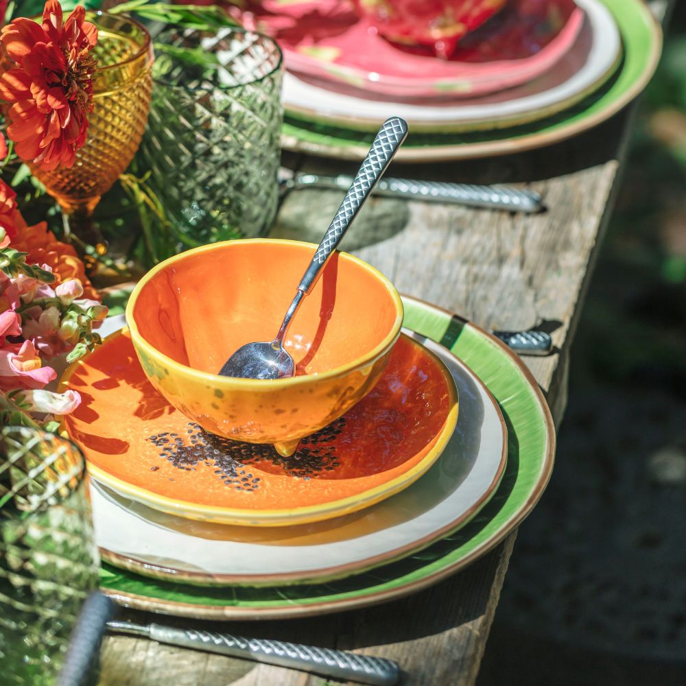 Bordallo Pinheiro Dessert Plate Papaya-Tropical Fruits