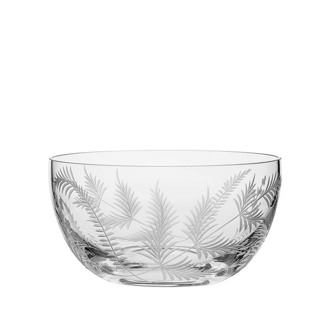 Royal Scot Crystal Woodland Fern Fruit/Salad Bowl - 19cm (Gift Boxed)