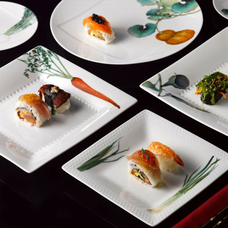 Noritake Square Plate 19.2Cm-Kyoka Shunsai Carrot