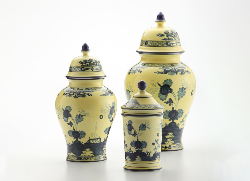 Ginori 1735 Potiche Vase with Cover 31CM - Oriente Italiano Citrino