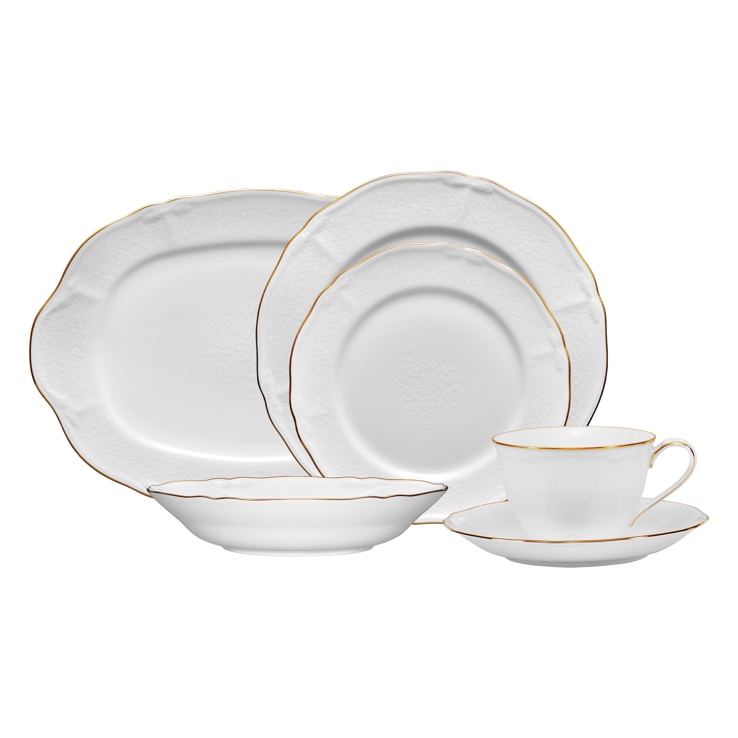 Noritake 33Pcs Dinner Set with Teapot for 6 Person - Princess Bouquet