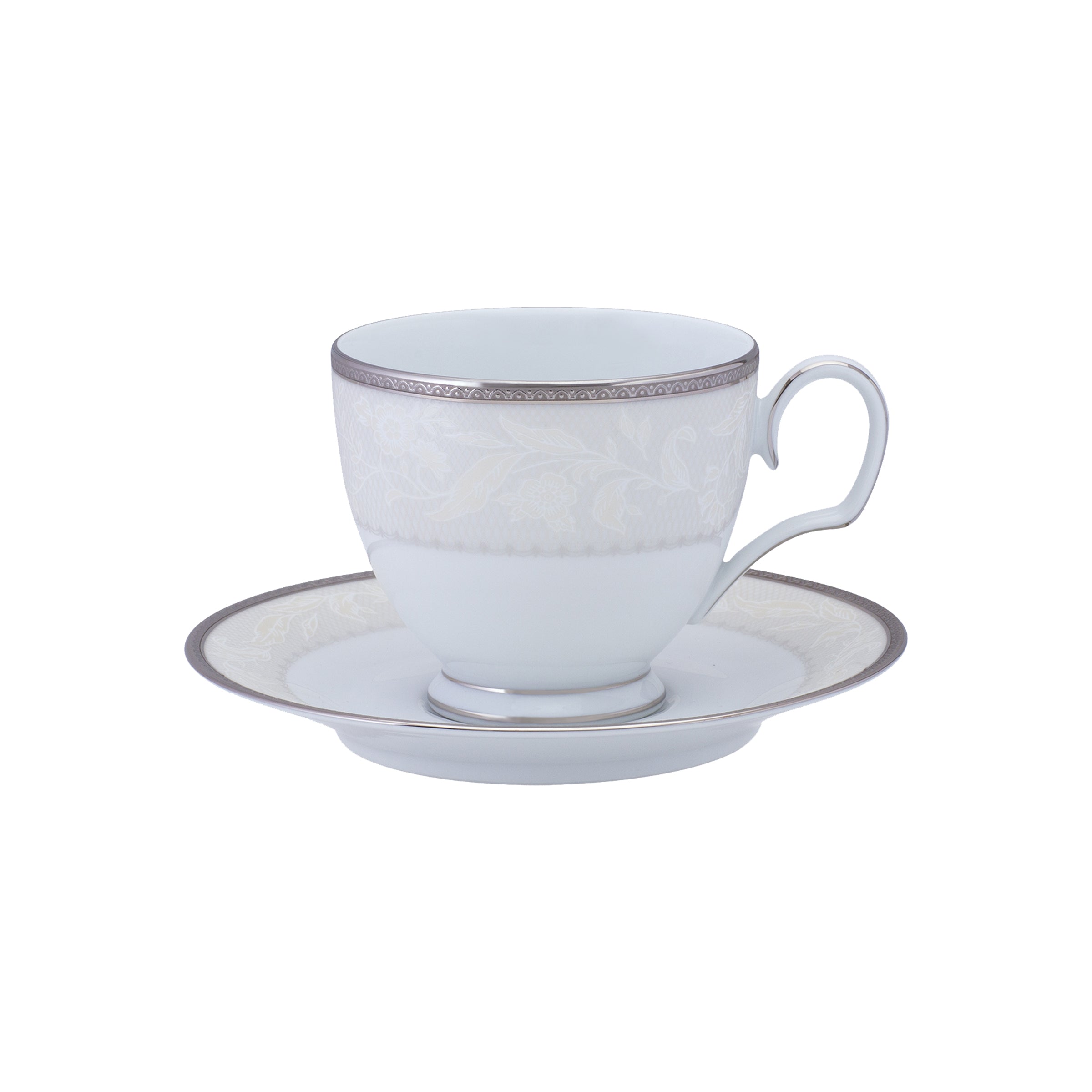 Noritake 47Pcs Dinner & Tea Set for 8 Person - Flanders Platinum