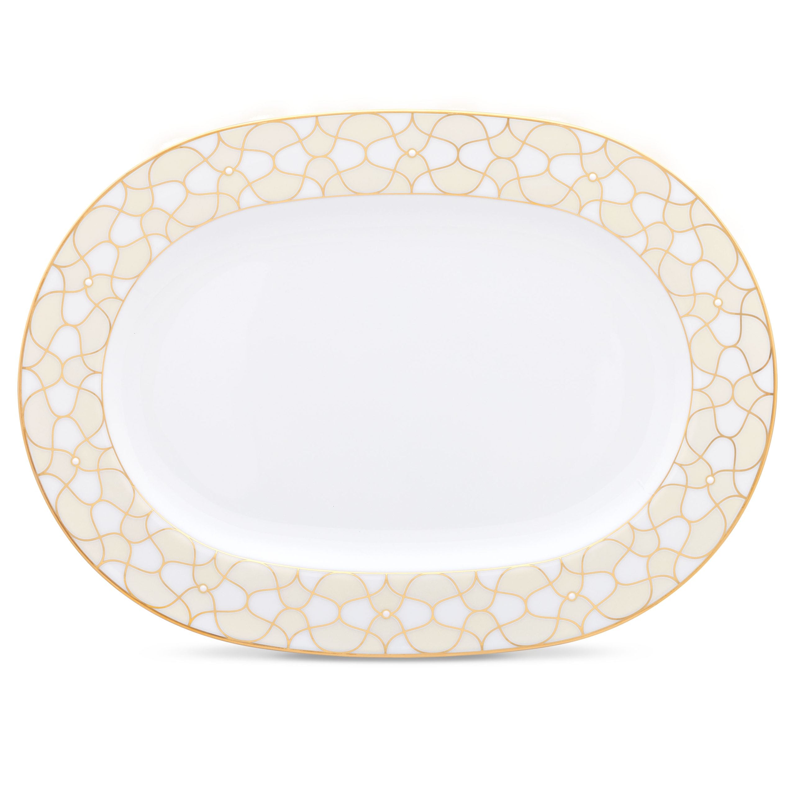 Noritake 47Pcs Dinner & Tea Set for 8 Person - Ripple Gold