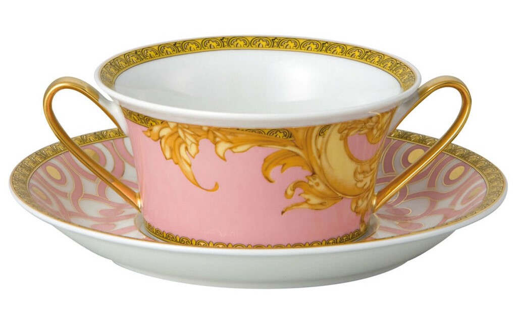 Cream Soup Cup & Saucer-Versace Asian Dream