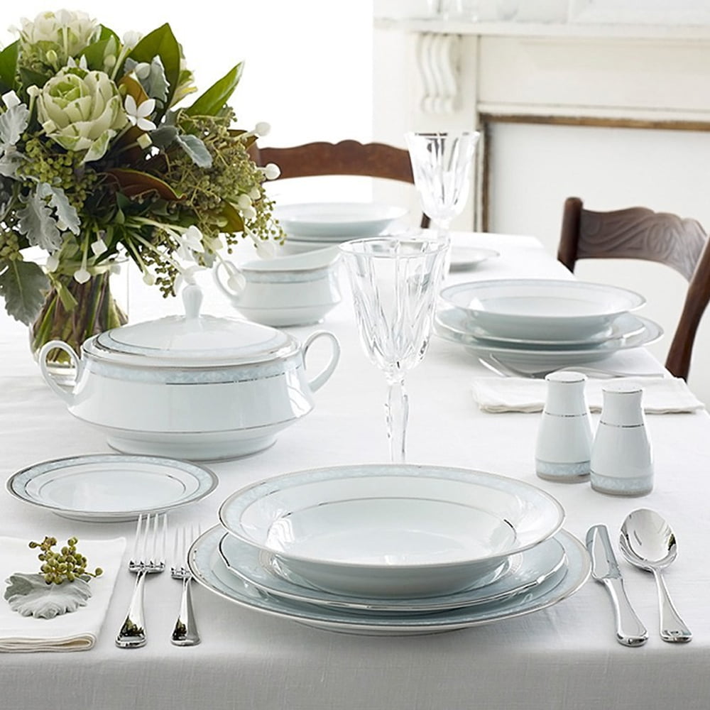 Noritake 20Pcs Dinner Set (Accent Plate) For 4 Person-Hampshire Platin