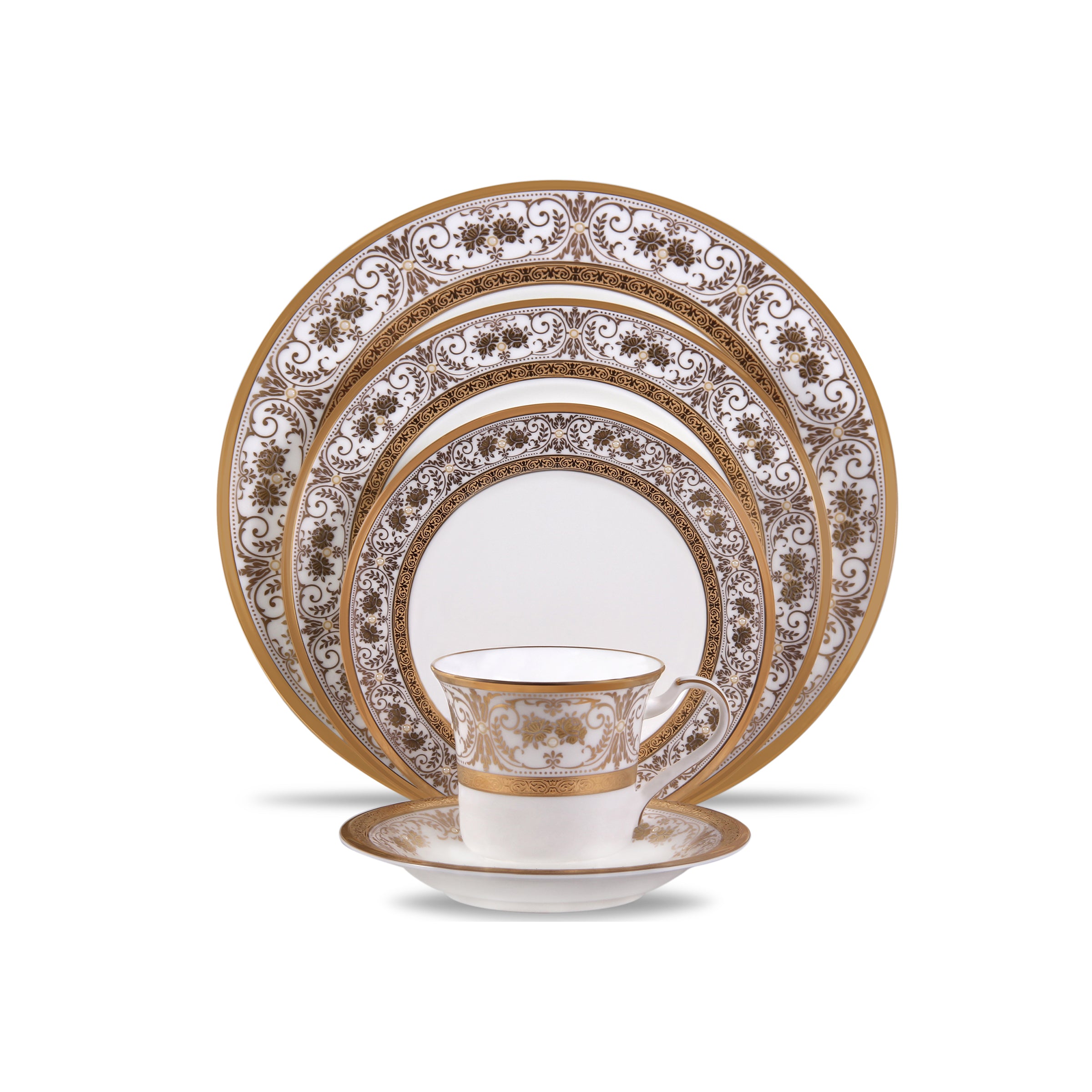 Noritake 96 Pcs Dinner & Tea Set for 12 Person - Georgian Palace