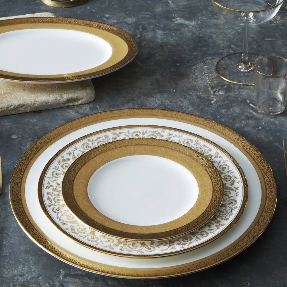 Noritake 96Pcs Dinner & Tea Set for 12 Person - Summit Gold