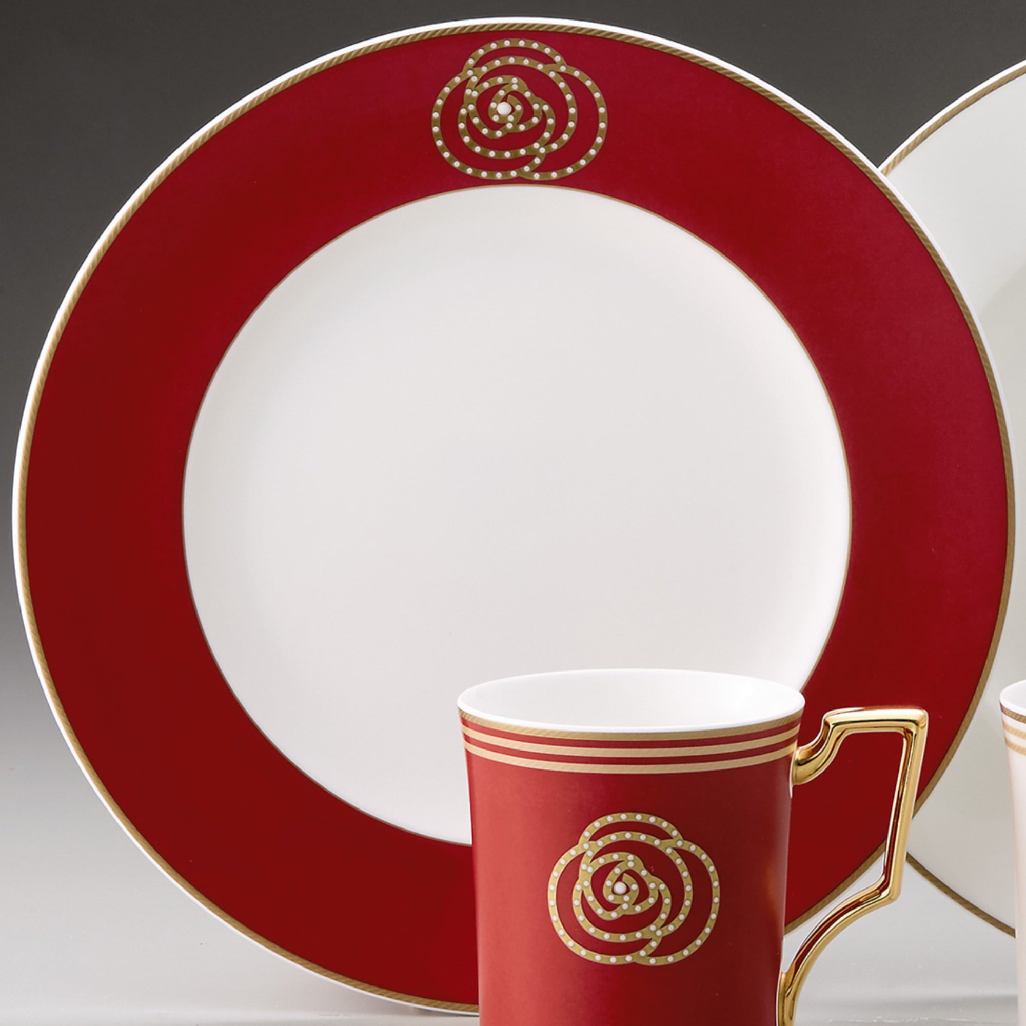 Noritake 5Pcs Couple Breakfast Set- Aidan Gold & Red