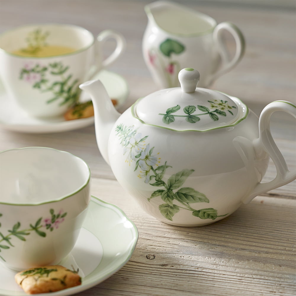 TEA POT W/COVER 600CC - ENGLISH HERBS