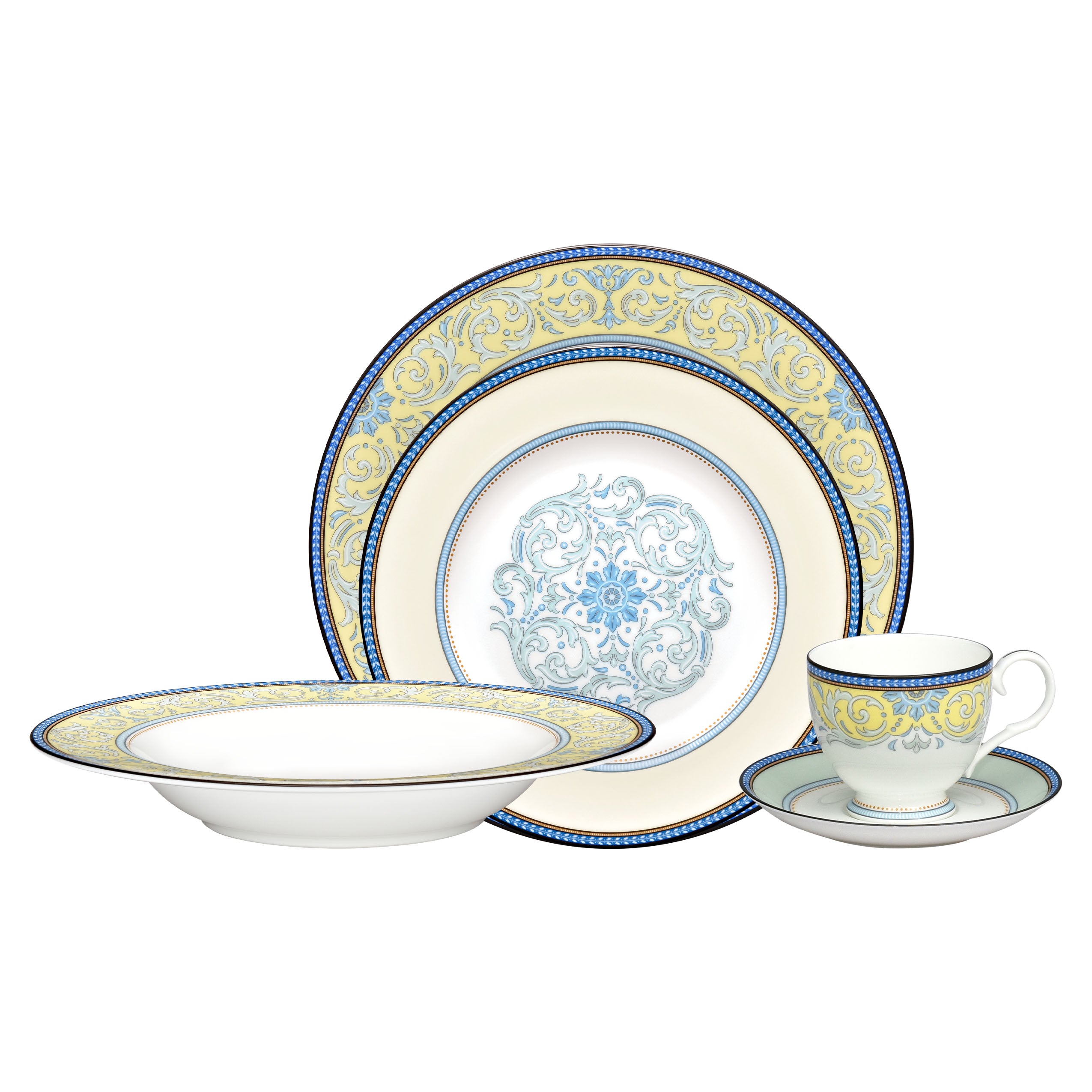Noritake 47Pcs Dinner & Tea Set for 8 Person - Menorca Palace