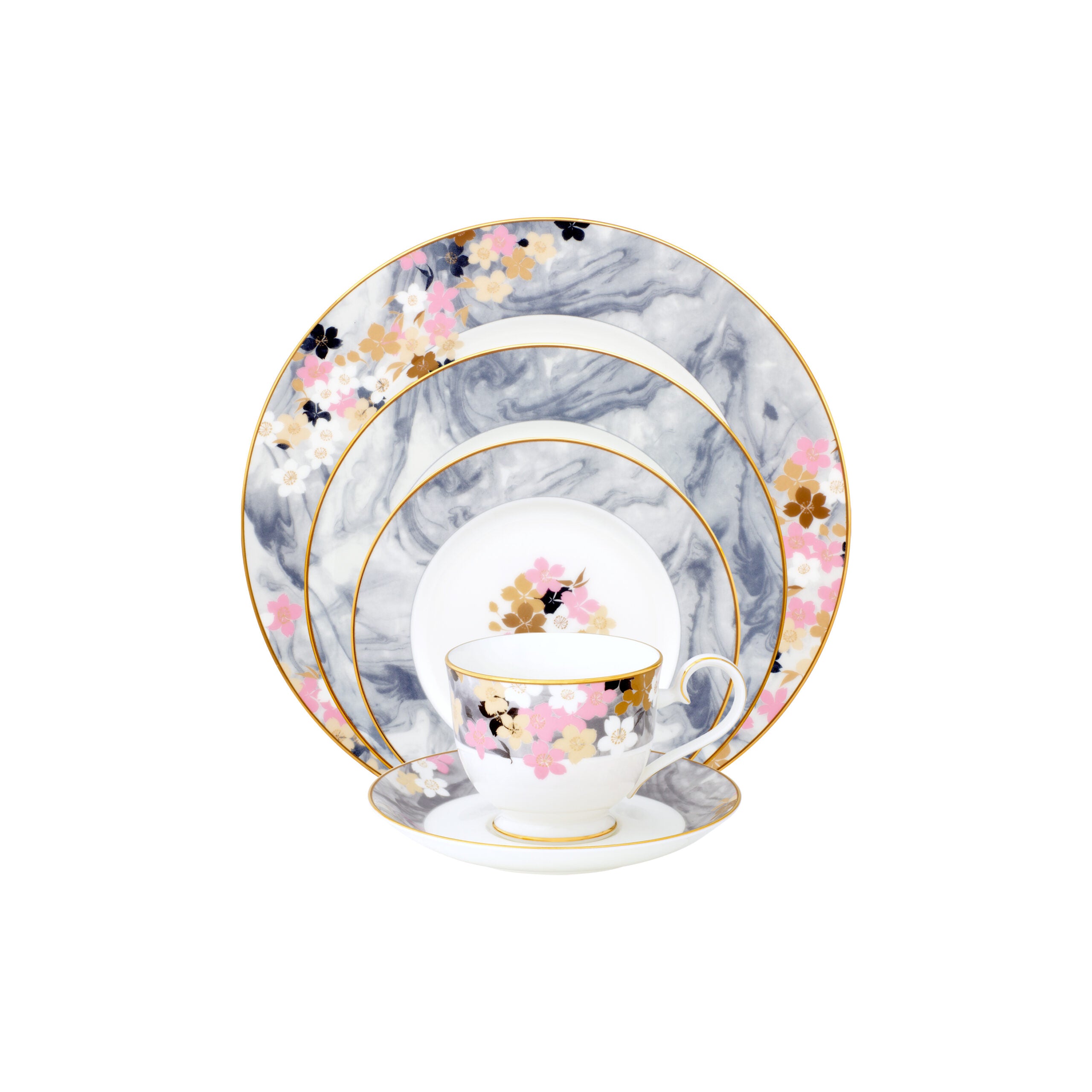 Noritake 96pcs Dinner & Tea Set for 12 Person - Moonlit Blossoms