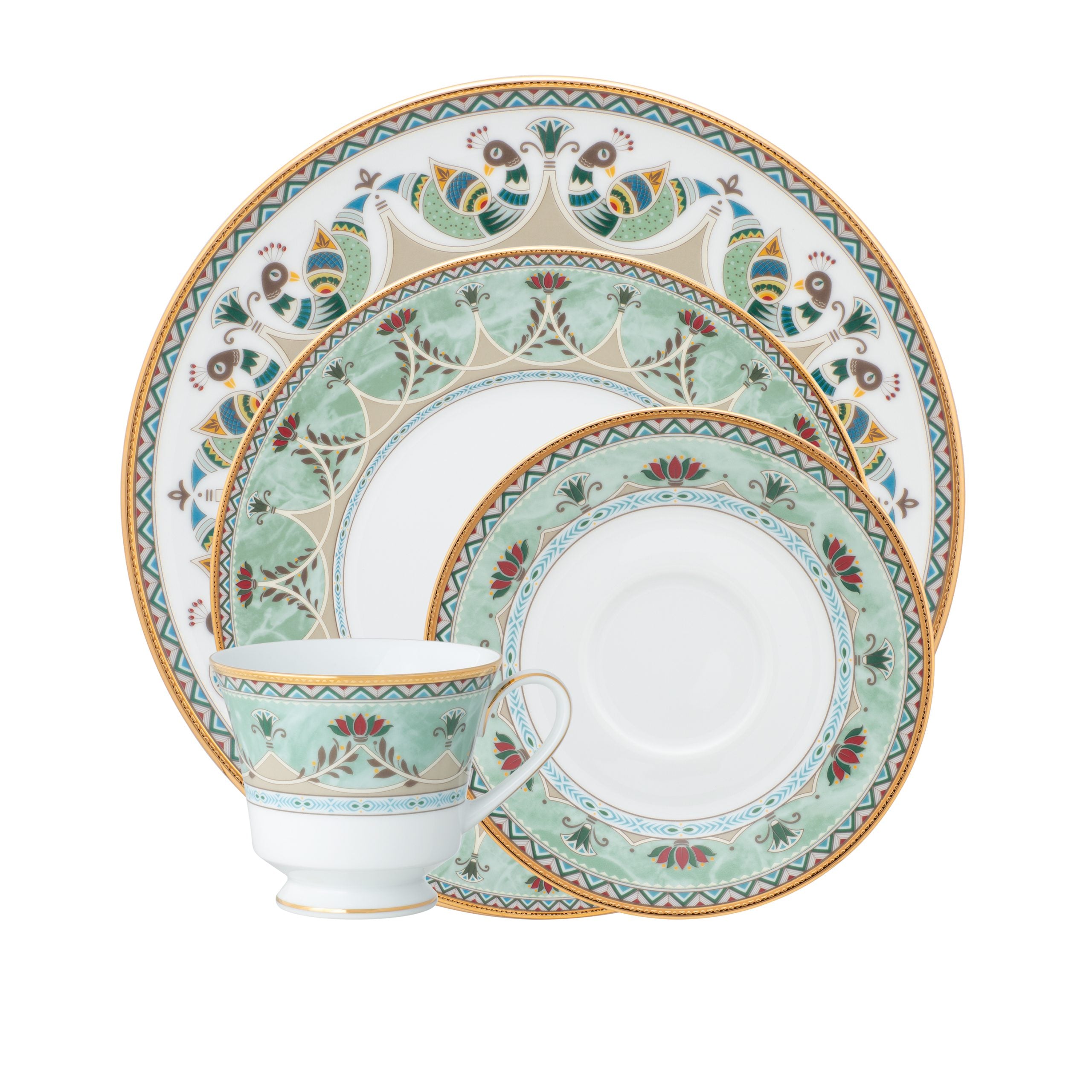 Noritake 96Pcs Dinner & Tea Set for 12 Person - Serene Garden