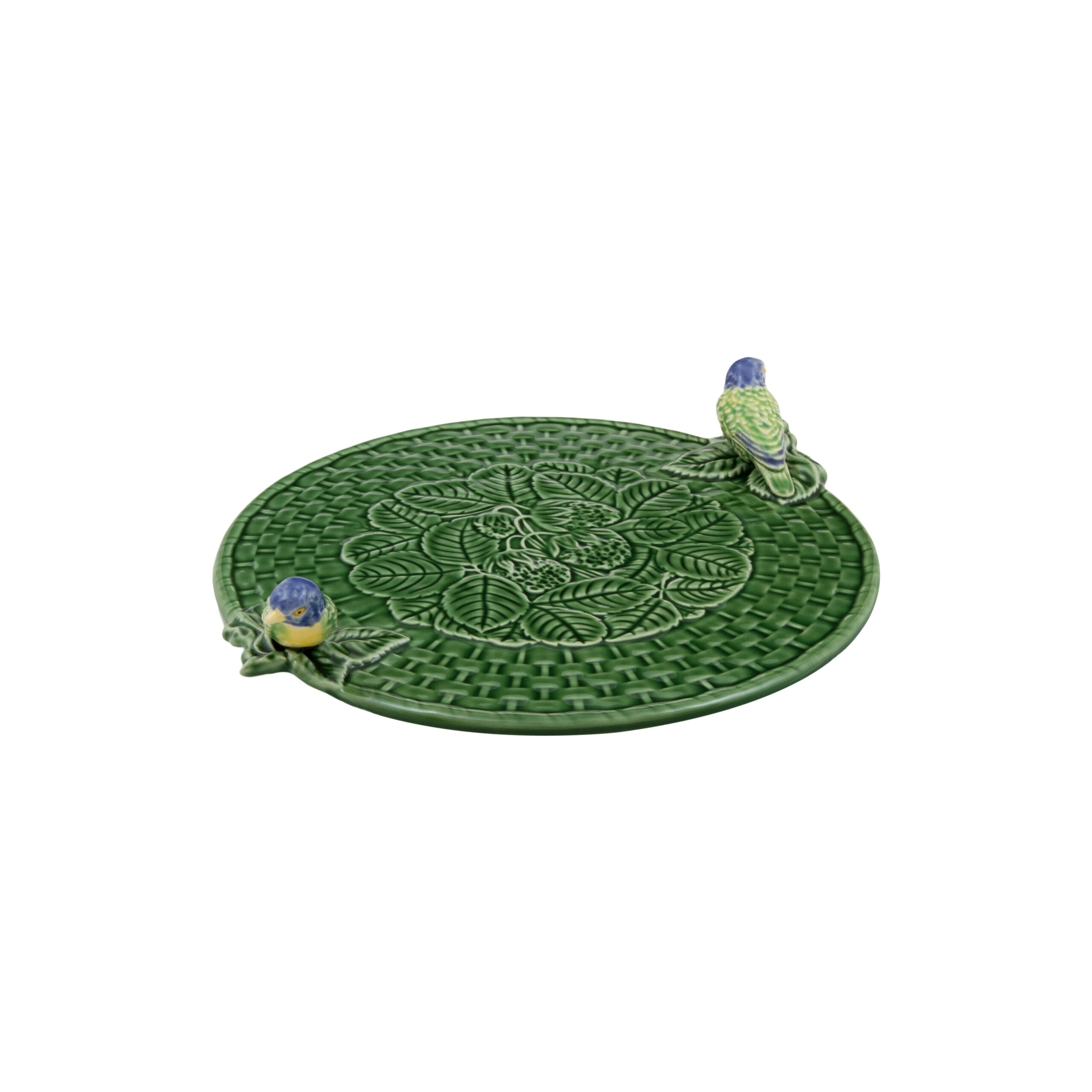 Bordallo Pinheiro Strawberries Cheese Tray with Birds - Cheese Trays