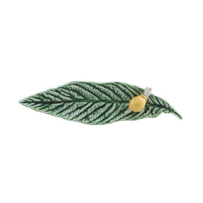 Bordallo Pinheiro Leaf Medlar Tree with Snail 25cm - Countryside Leaves