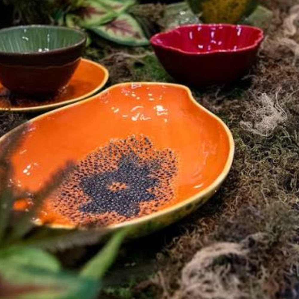 Bordallo Pinheiro Platter Papaya - Tropical Fruits