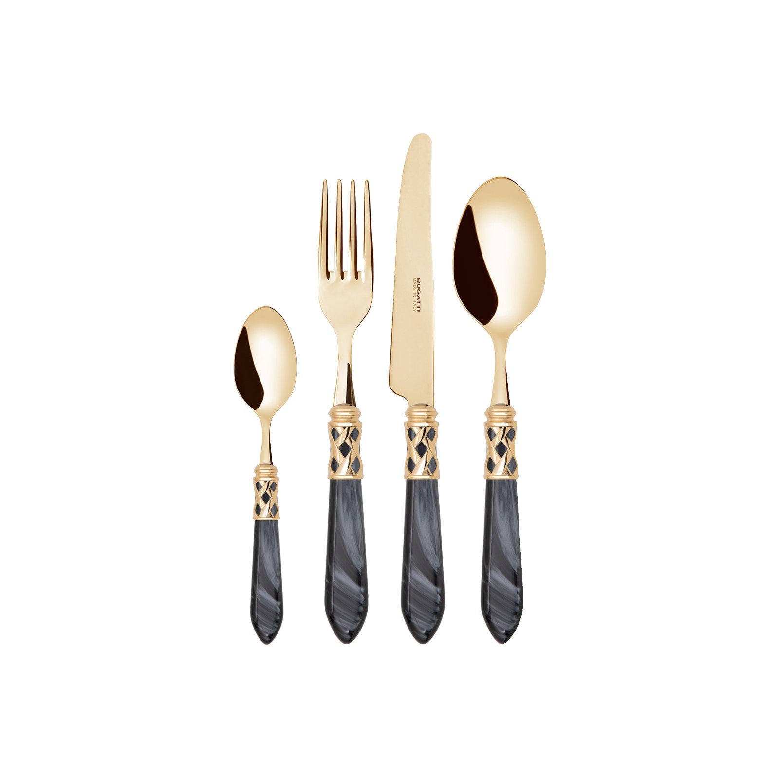 BUGATTI 24PCS CUTLERY SET – PVD BLACK HANDLE