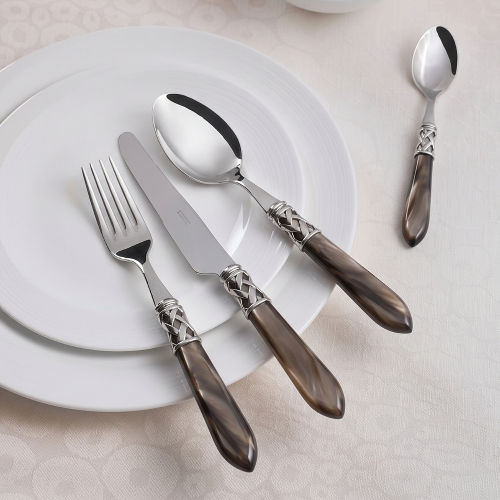 Bugatti 24Pcs Cutlery Set - 18/10 Shining Silver Chocolate Handle