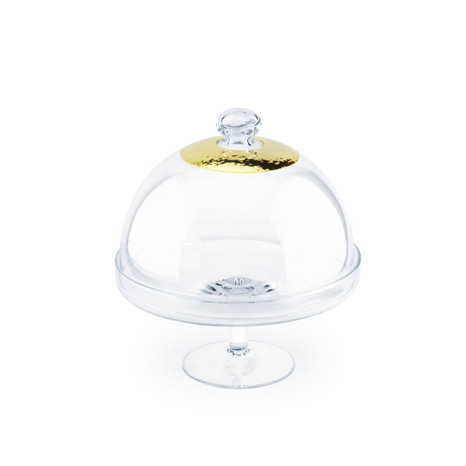Chinelli Medium Round Cake Stand With Dome - Gold