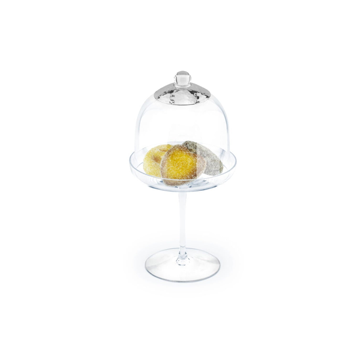 Chinelli Small Cake Stand With Dome - Campana - Platinum