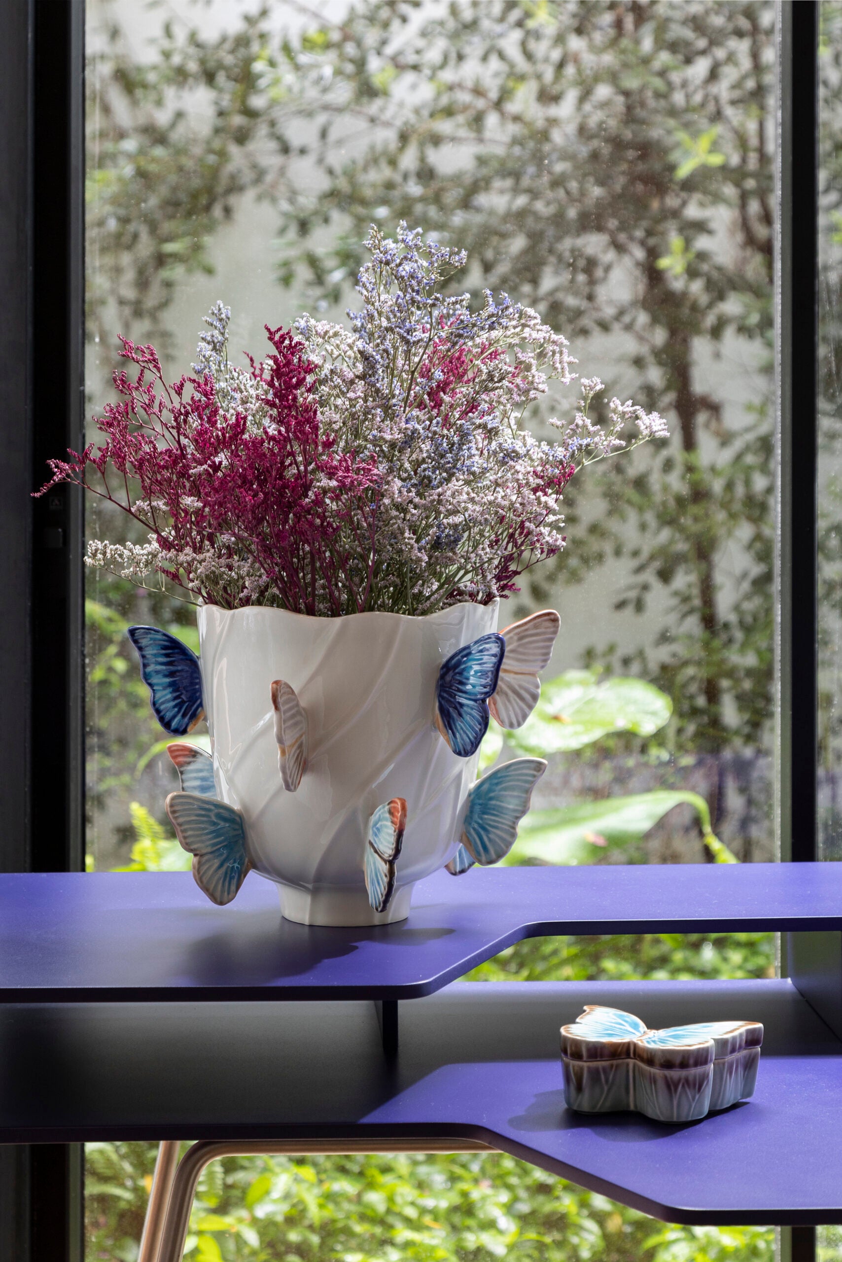 Bordallo Pinheiro Small Vase 24cm - Cloudy Butterflies